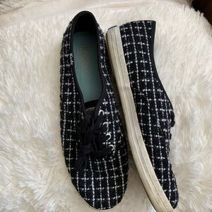 Keds Black and White Tweed Metallic Sneaker